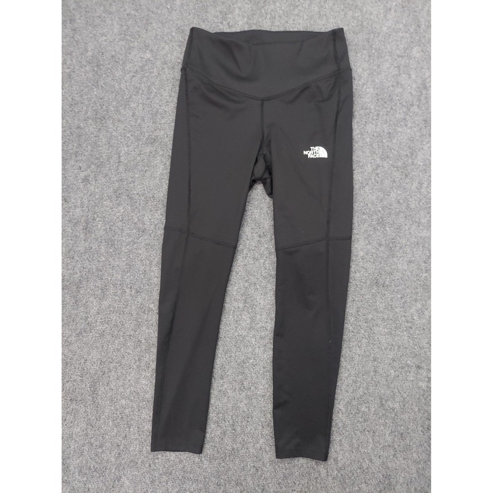 North Face Leggings Base Layer Pants Womens Large Black Pull On Logo Warm